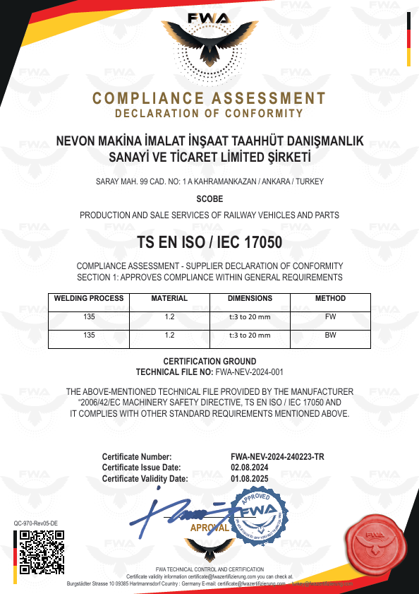 Şunun resmi: ISO 17050 SERTİFİKASI